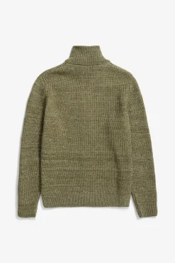 Hagen Wool Cotton Rib Full Zip Jacket