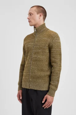 Hagen Wool Cotton Rib Full Zip Jacket