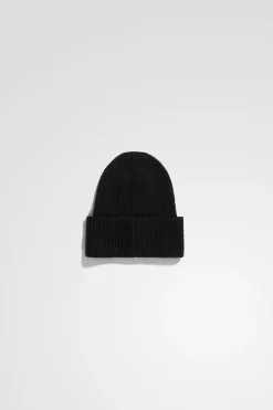Merino Lambswool Rib N Logo Beanie