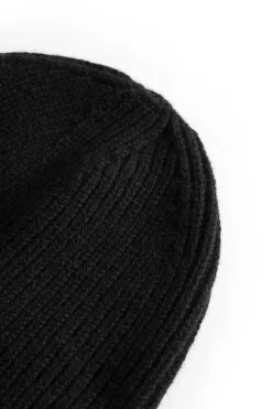 Merino Lambswool Rib N Logo Beanie