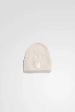 Merino Lambswool Rib N Logo Beanie