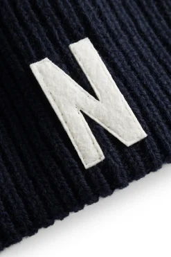 Merino Lambswool Rib N Logo Beanie
