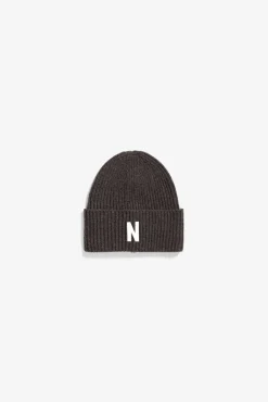 Merino Lambswool Rib N Logo Beanie