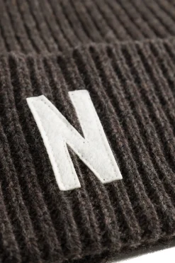 Merino Lambswool Rib N Logo Beanie