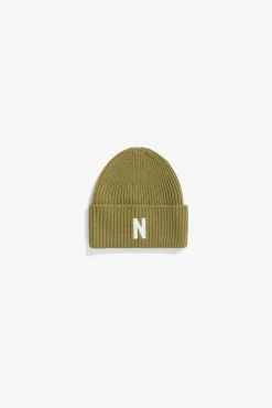 Merino Lambswool Rib N Logo Beanie
