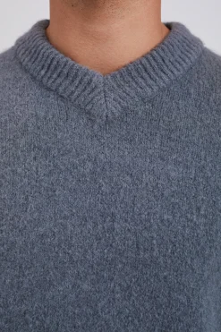 Rasmus Relaxed Brushed V-Neck Sweater